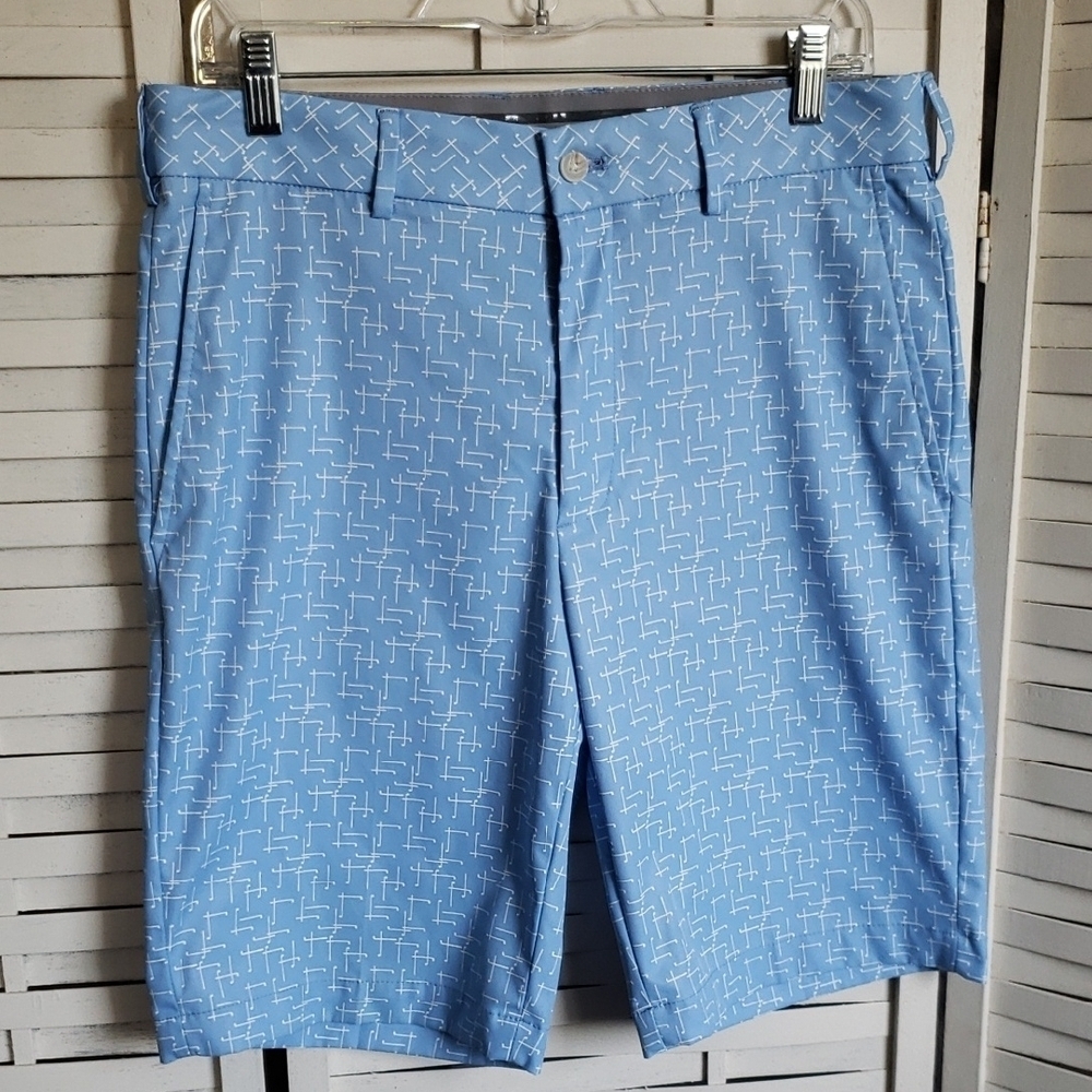 Walter Hagen Blue Patterned Men's Casual Golf Mens  Shorts Size 32
